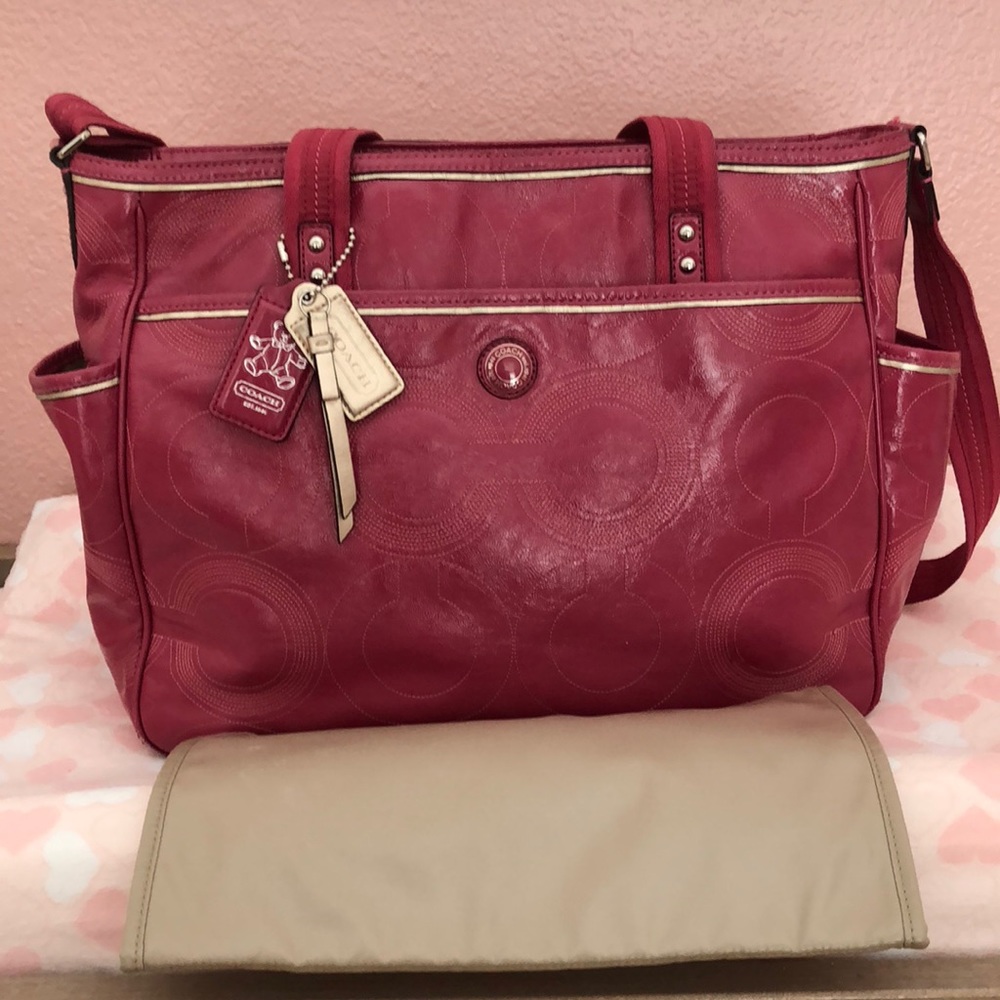 Coach Baby Bag Patent Pink